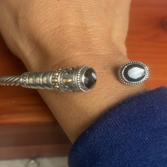 925 SS + 18k balinesian made cuff bracelet - Picture 8 of 8